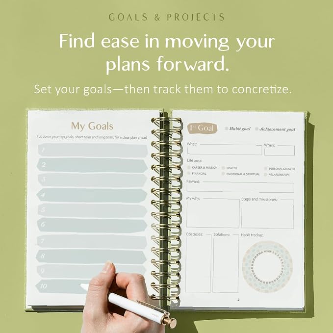 The ADHD Planner - Undated Daily/Weekly Schedule Organizer Journal - Habit Tracker Record Emotions & Mood - Academic Goals - Structure & Focus for Adults (Spiral) (Green)