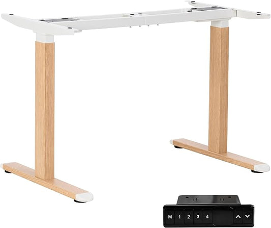 Fromann Electric Sit Stand Standing Height Adjustable Desk Frame, White | Heavy Duty Dual Motor, 2 Stage, Computer Monitor Stands, 250 lbs Capacity up to 84" x 24" Tops, For Home Office