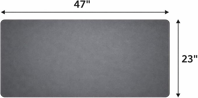 Large Desk Mat 47" x 23" – Premium PVC Leather Desk Pad, Non-Slip Office & Home Workspace Mat, Water-Resistant Writing Surface, Large Desk Protector for Laptop, Keyboard & Mouse (Grey)