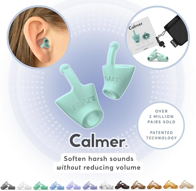 Flare Audio Calmer | Noise Reducing Ear Plugs Alternative | Silicone Reusable Ear Plugs for Noise Sensitivity, Focus and Travel | Ear Plugs for Noise Reduction (Standard, Mint)