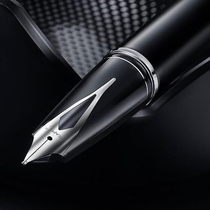 Sheaffer Legacy 9064 Fountain Pen, Fine Stainless Steel Inlaid Nib, Black Lacquer Finish with Chrome-Plated Trim, Includes Leather Pouch & Premium Gift Box