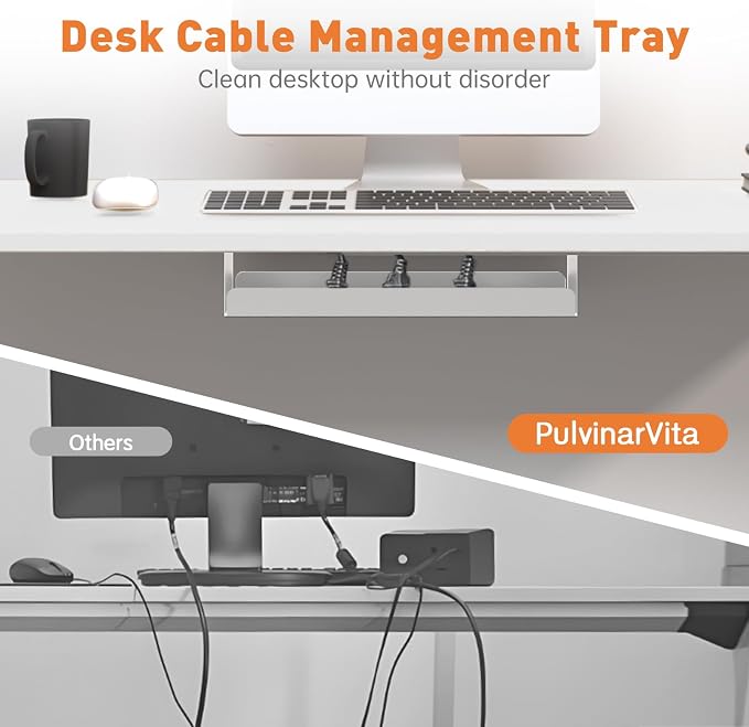 Dual Motor Standing Desk Frame, 256 lbs Capacity with Cable Management Tray | For Home & Office, 28"-47" Adjustable, Storage Bag, 2 Headphone Hooks, Easy 40-Min Assembly