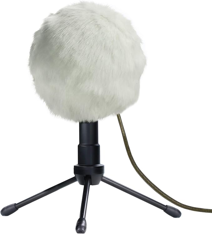Blue Snowball Furry Windscreen Cover Muff - Professional Snowball ICE Mic Foam Wind Cover Windshield Pop Filter for Recordings, Broadcasting, Singing by Sunmon （White）