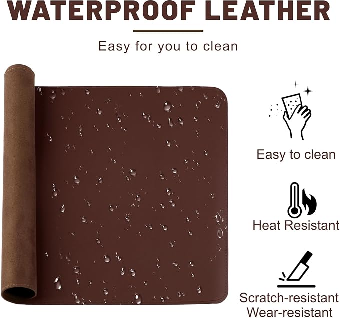 Leather Desk Mat, Desk Pad for Keyboard and Mouse Large Mouse Pads for Desk | Waterproof Desk Mat, Desk Matt for Desktop, Laptop Blotter, Keyboard Pad, Large Mouse Pad, Desk Essentials