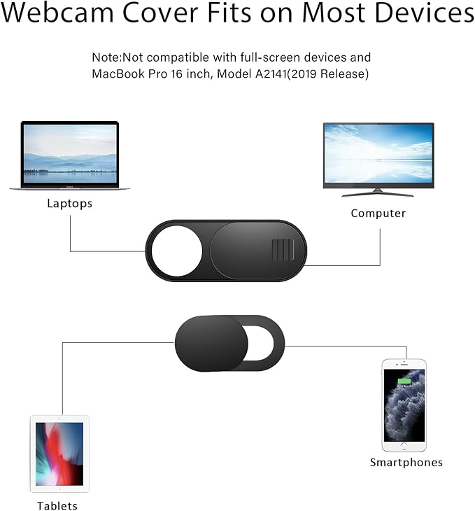 ZUCUCUC Laptop Camera Cover Slide, 12 Pack Webcam Cover, Phone Camera Cover, Ultra-Thin Computer Slide - Fits Most Laptop, Desktop, PC, Tablet, Smartphone to Protect Your Privacy and Security