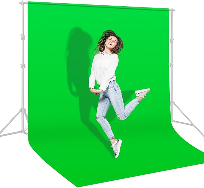 UTEBIT Green Screen Backdrop, 3.3X5 ft Photography Chroma Key Greenscreen Background Sheet for Background Removal,Thick Polyester Fabric Cloth Sheet for Photoshoot Video, Live Streaming(Backdrop Only)