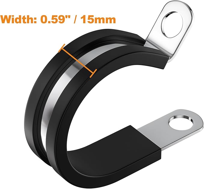 50 PCS 1-1/4 Inch Cable Clamps, 304 Stainless Steel Cable Clamps, Insulated Clamp, Hose Clamp, Pipe Clamp, Sturdy Clamp, and Wire Clamp by RTHIEAI