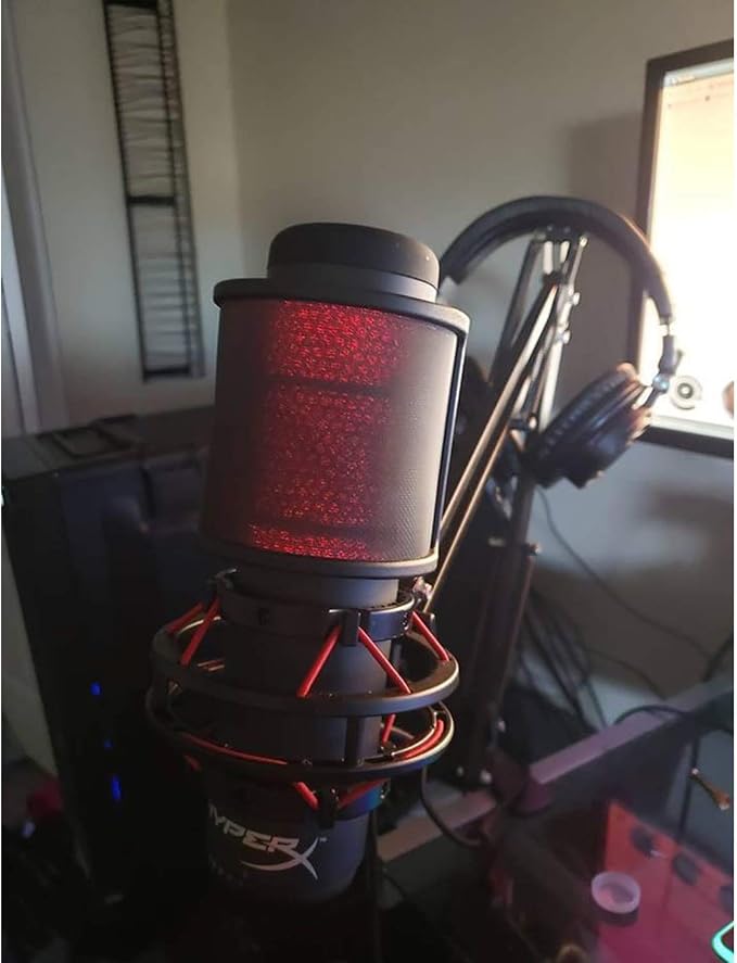 YOUSHARES QuadCast Mic Pop Filter - Microphone Windscreen Mask Shield Compatible with HyperX QuadCast S USB Gaming Microphone