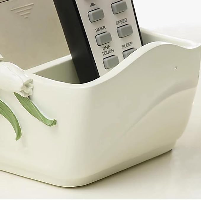 Remote Control Holders Organizer Box Resin Remote Control Holder Storage Container Box for TV Air Conditioner Remote Phone Caddy Eyeglasses Desk Organizer Office Stationery Storage Box Table Remote Co