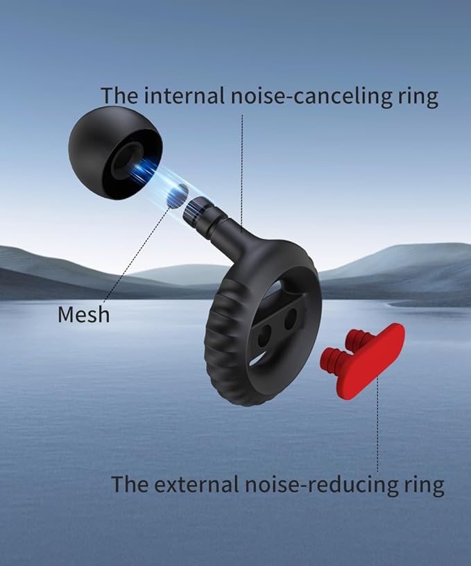 Ear Plugs for Sleeping Noise Cancelling EarPlugs Concert Reusable Ear Protection for Musicians,Rave,Focus,Moto and Sleep 25dB Silicone Earplugs Noise Reduction 8 Pair Ear Tips (XS/S/M/L) Black-Red