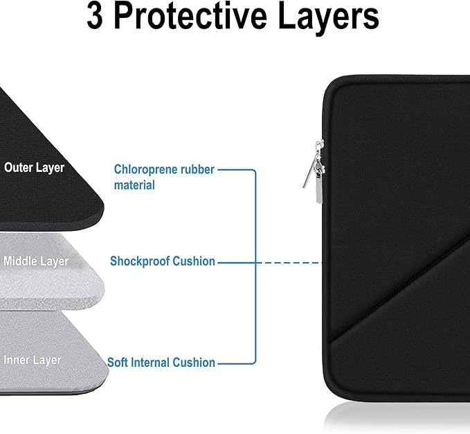 Laptop Case 13 inch, Traveling Carrying Computer Bag with Zippered Pocket, Shockproof Protective Laptop Sleeve Compatible for 13 inch New MacBook Air M2, 13 inch MacBook Pro M2 M1, Black