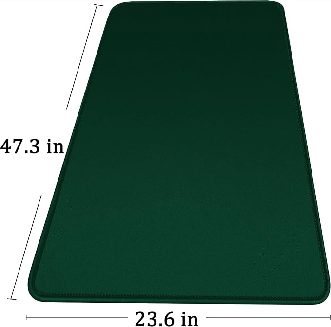 Large Mouse Pad with Stitched Edges, 47.3 X 23.6 in Desk Pad Durable Non-Slip Natural Rubber Base, Waterproof Computer Keyboard Mat for Esports Pros, Gamer, Desktop, Green