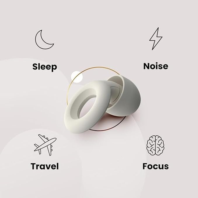 Quiet Ear Plugs for Sleep,28db Noise Reducing Silicone Earplugs – Reusable Comfort Fit Hearing Protection for Sleeping, Focus, Travel & Relaxation – Soft, Washable (White, One Size)