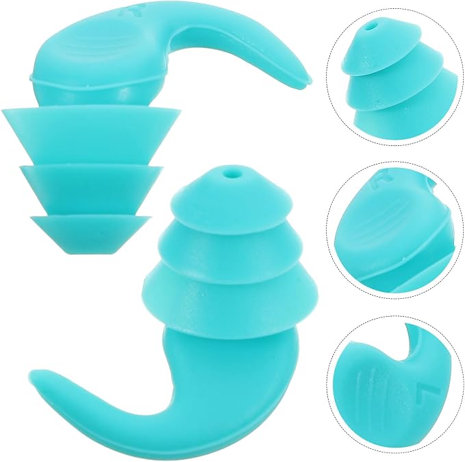 Noise Reduction Silicone for Sleeping and Concerts, 1 Pair Carrying Case, Reusable Protective Tips for Travel, Study, and Industrial Use