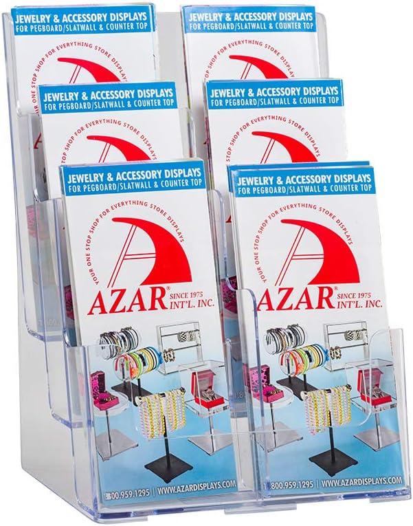 Azar Displays 252379 Three-Tier Six-Pocket Trifold Brochure Holder
