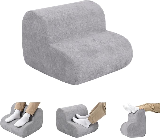 Foot Rest for Under Desk at Work,Ergonomic 2-Height Sponge Foot Stool for Office, Home,Sofa & Gaming Chair, Desk Accessories Footrest Cushion to Support Legs,Relax Ankles & Relieve Pain(A-Light Gray)