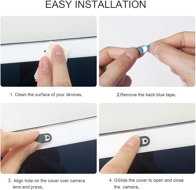 Camera Cover, Webcam Cover Slide, Ultra-Thin for Laptop, MacBook, PC, Cell Phone and More Accessories, Protect Your Privacy and Security, 6 PCS