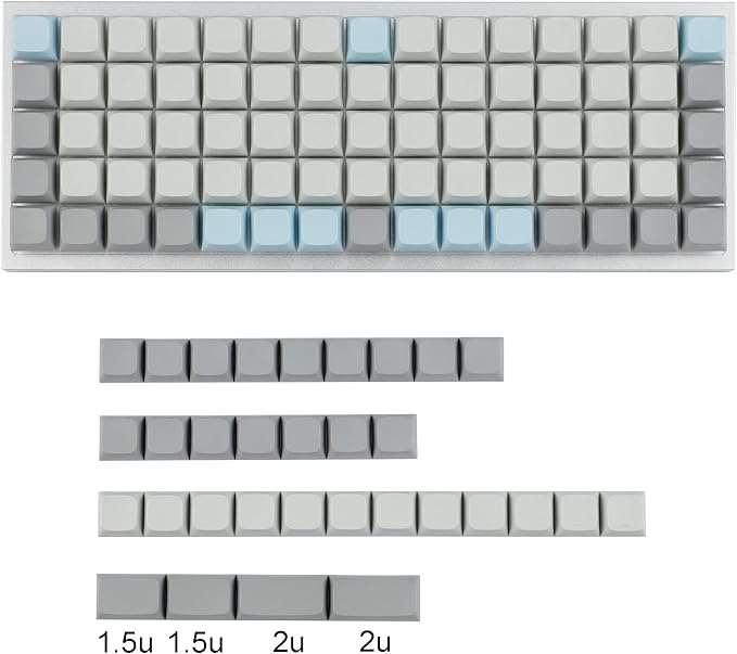 YMDK XDA DSA Blank PBT Keycaps Suitable for Ortholinear Layout MX Keyboard XD75 ID75 Split36 Split46 Planck Preonic Niu40 (Only Keycap)