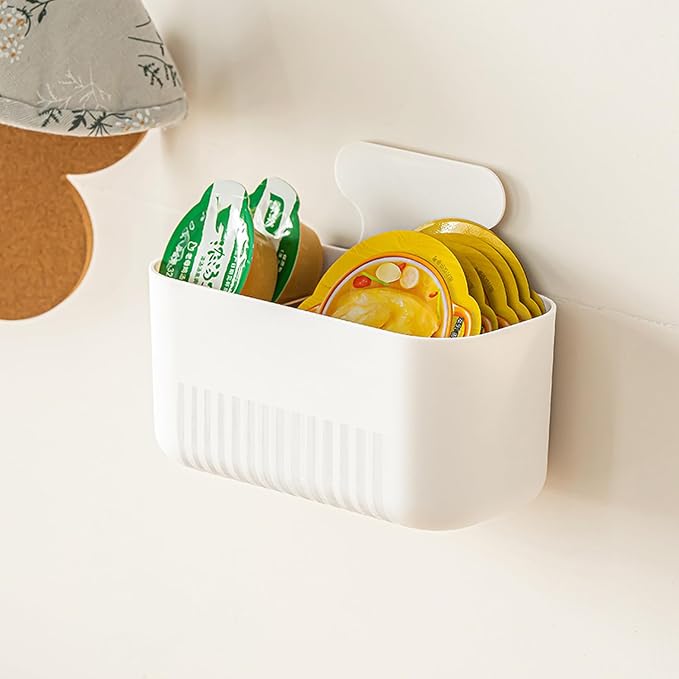 Magnetic Cup Storage Holder for Fridge, Locker Magnetic Organizer Bin Basket for Pen,Mail,Card,Laundry,Board,Middle Size,White
