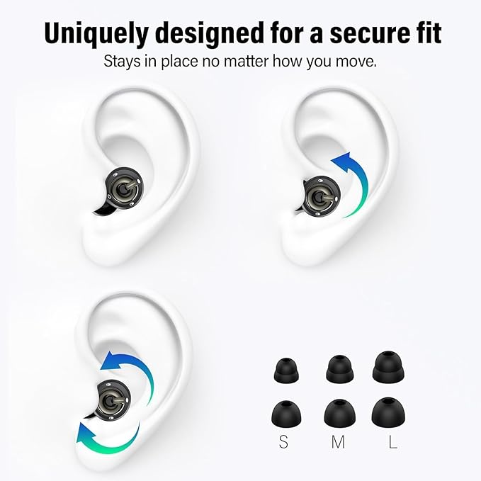 Ear Plugs for Sleeping Noise Cancelling, EarPlugs for Noise Reduction 35dB with 6 Ear Tips, Reusable Noise Cancelling Ear Plugs, Silicone Hearing Protection Earplugs for Snoring/Concert/Study/Work