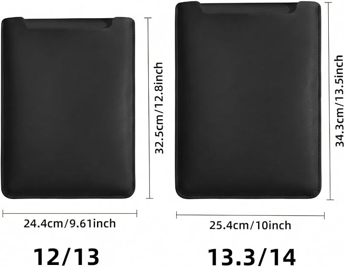 MacBook Air 14 inch Latop Sleeve, PU Leather Laptop Case Compatible with MacBook Air M5 M4 M3 M2 M1/MacBook Pro 13/MacBook Neo A18 2018-2026, Slim Protective Computer Sleeve Bag for Women, Black