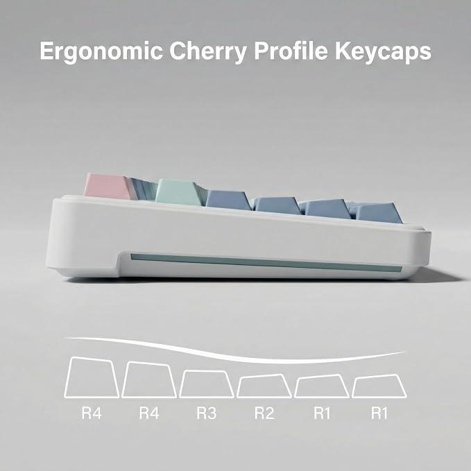 126 Keys PBT Double Shot Keycaps, Macaron Pastel Cute Keycap Set, Pink Blue Dreamy Cherry Profile Keycaps for Mechanical Keyboard 60% 65% 75% 100% Cherry MX Switches