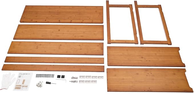 Folding Computer Desk with Bookshelf Bamboo Portable Foldable Table for Writing, Studying, Gaming Folding Desk for Student Office