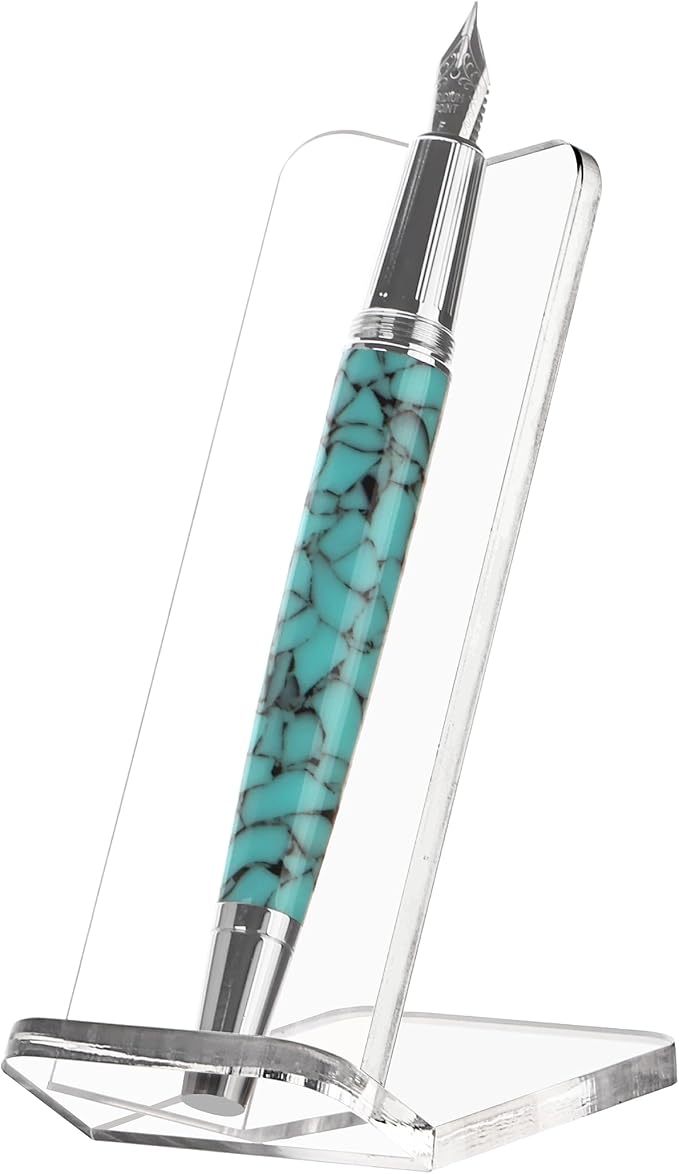 SANRUI Acrylic Pen Display Stand Holder, Clear Fountain Pen Makeup Brush Rack, Ballpoint Pen Showcase, Paintbrush Drying Organizer Desk for Home School Office or Store Use, Holds 1 Pen