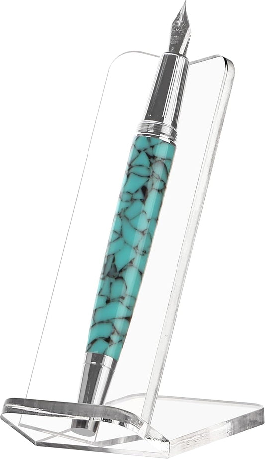 SANRUI Acrylic Pen Display Stand Holder, Clear Fountain Pen Makeup Brush Rack, Ballpoint Pen Showcase, Paintbrush Drying Organizer Desk for Home School Office or Store Use, Holds 1 Pen