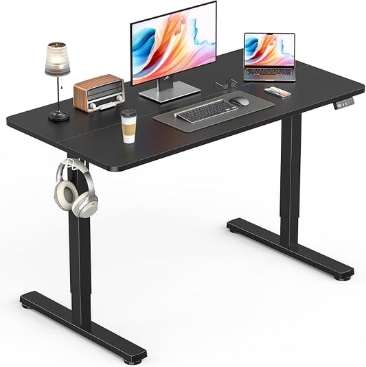 Electric Standing Desk, Gaming Desk, 40 x 24 Inch, Black | Height Adjustable Computer Desk with Smart Controller, Sit and Stand Up Table for Home, Office, Work, Study, Writing