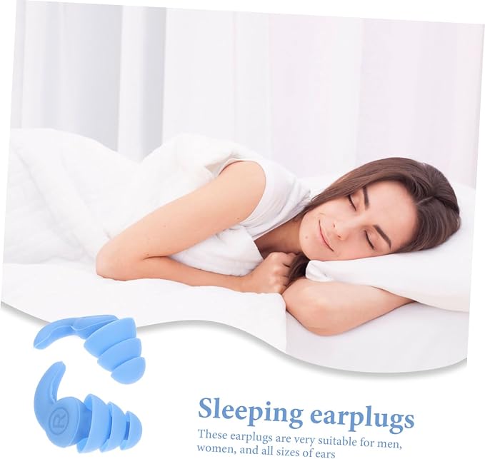GLEAVI Reusable Silicone Noise Reduction with 3-Layer Sound Insulation, Waterproof Blue for Travel and Study