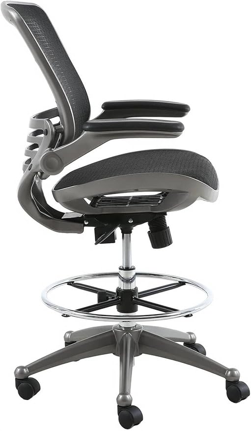 Harwick Evolve All Mesh Heavy Duty Drafting Chair, Gunmetal Finish