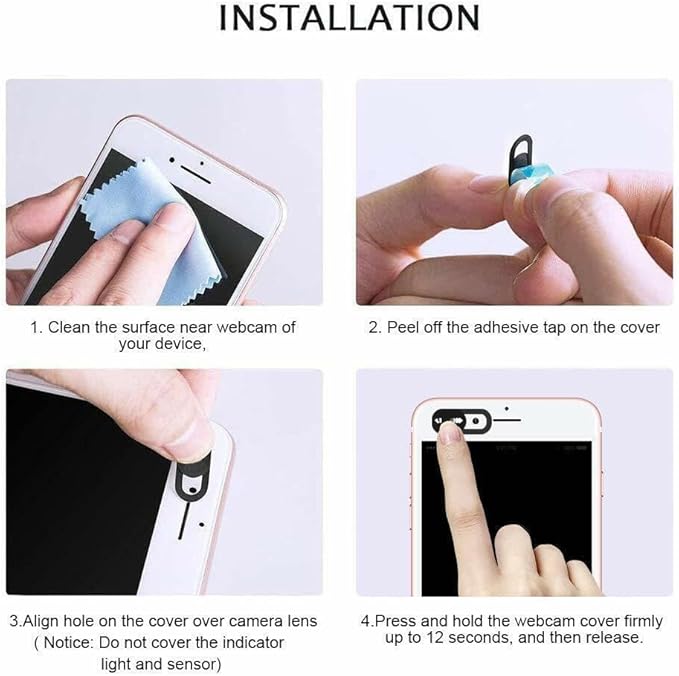 Webcam Cover Sticker Slide - Camera Privacy Security Protect for Phone Laptop, Black or White, 5 or 10, Cell Phone PC Accessories Camera Blocker Slider, Great for Privacy (10 White Sliders)