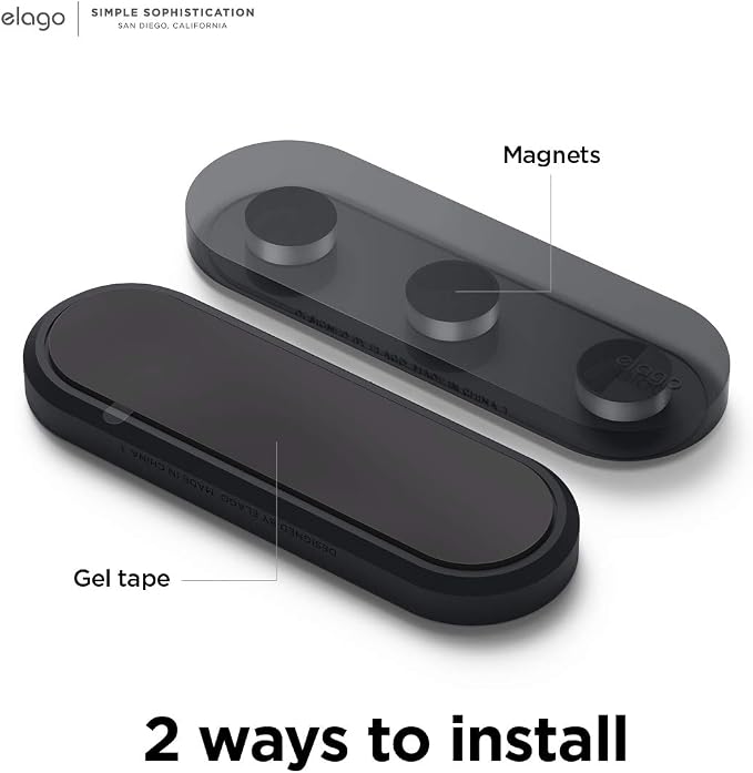 elago Magnetic Cable Management Buttons | Reusable Sticker Attaches to Surface, Organize 3 Cables, Magnetic cable holder, Powerful magnets, Desk Organization (Black)