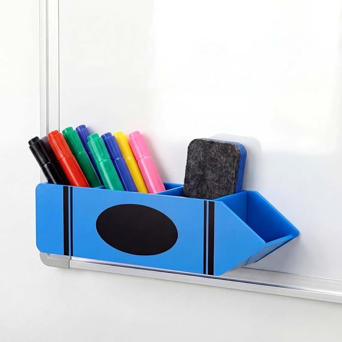Magnetic Teacher Pencil Holder Gift Personalized Name Pen Holder for Whiteboard Magnetic DIY Teacher Desk Organizer Container Decor for Classroom School Office Supplies(Crayon)