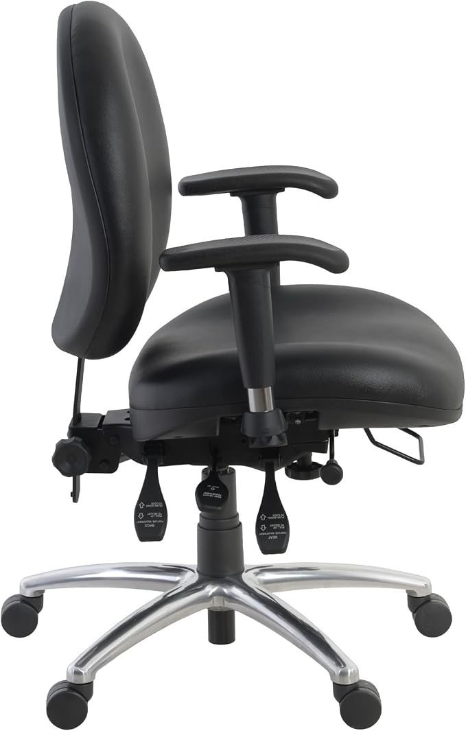 Romig Conley 24/7 Vinyl Office Chair Big & Tall 400lb Max Weight, Adjustable Back & Seat Height, with Wheels, Black