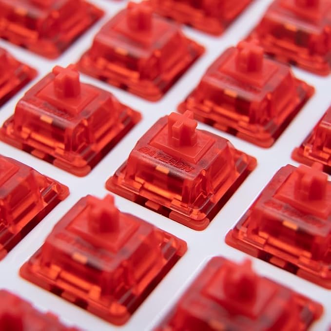 GATERON Phantom Red Keyboard Switches, Linear 45gf RGB LED Pre-lubed Key Switches for MX Mechanical Keyboard (Red, 110PCS)