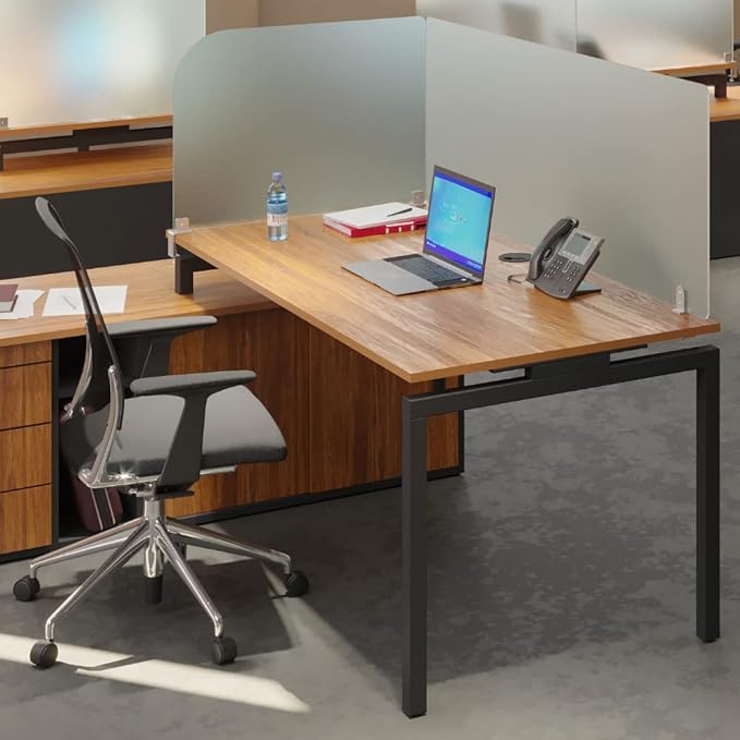 Desk Divider for Students and Desk Privacy Panel. Office Partitions and Ideal Cubicle Light Shield. Frosted Acrylic Clamp-on Desk Partition - 23” W x 22”H Divider