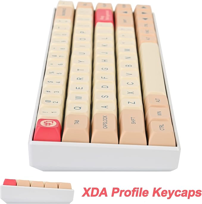 Fogruaden PBT Keycaps 139 Keys Soymilk Keycap Set Dye-Sublimation Custom Keycaps XDA Profile Cute Keycap for Mechanical Keyboard