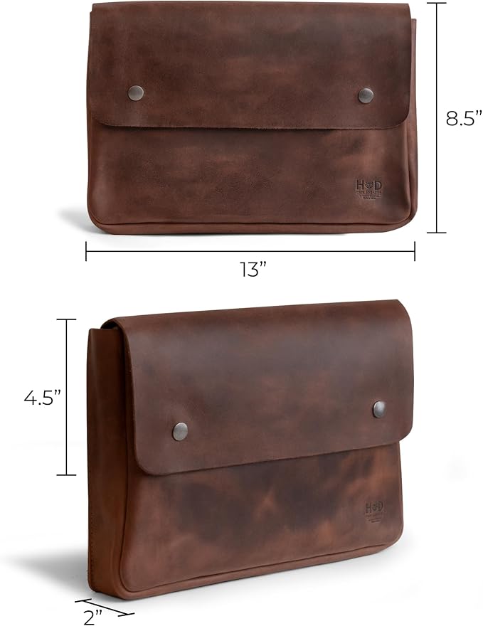 Hide & Drink, Vintage Folder Document Holder, File Case, A5 Binder, Envelope Portfolio, Full Grain Leather, Handmade, Bourbon Brown