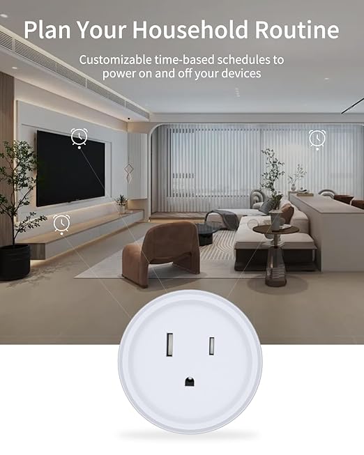 Smart Home WiFi Outlet with Remote Control & Timer Function - Compatible with Alexa,Wireless 2.4GHz Network - Smart Outlet for Easy Home Automation & Energy Saving(2 Pack)