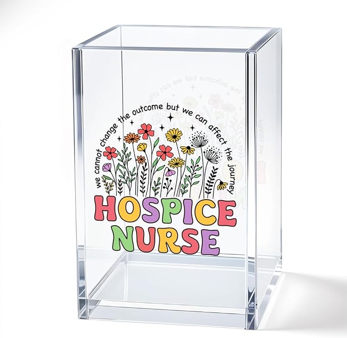 We Cannot Change The Outcome But We Can Affect The Journey Floral Inspirational Nurse Acrylic Cosmetic Pencil Pen Bookmark Storage Holder Cup, Nurse Practitioner Gifts For Women
