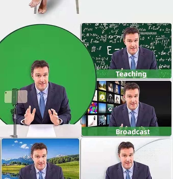 Portable Green Screen Chair 43.3in – Double Sided Foldable Greenscreen Backdrop with Stand, Chroma Key for Streaming Games, Zoom Calls & Photography