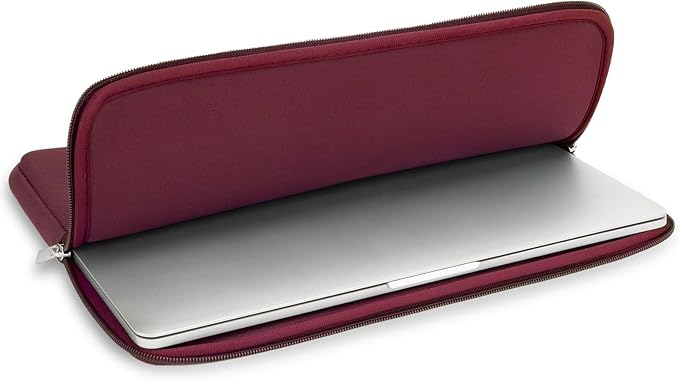 RAINYEAR Laptop Sleeve Case Compatible with 13.3 Inch Notebook Computer Tablet Chromebook 14" MacBook Pro/Max M1 M2 M3 M4 M5 Soft Cover Protective Case Zipper Carrying Bag (Red)
