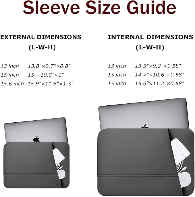 TEDNETGO Laptop Case, 15.6 inch Laptop Sleeve, Sturdy 15 inch HP Computer Bag, Lenovo Computer Briefcase Carrying Cover Case 16 inch Neoprene Bag with Pockets for Dell Asus Gifts for Women Men, Grey