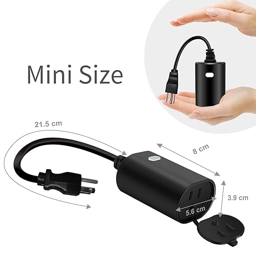 Minoston Outdoor Outlet, WiFi Smart Plug in Energy Monitoring, 2.4Ghz Wi-Fi Plugs, Compatible with Alexa and Smart Life, IP65 Waterproof Outlet 15A (MP22WP)