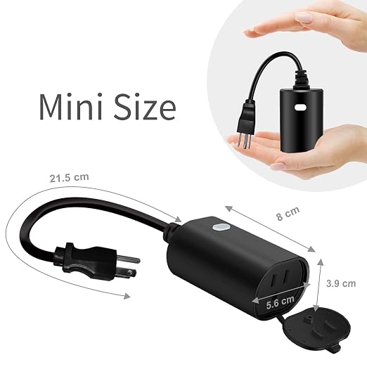 Minoston Outdoor Smart Plug, WiFi Outlet, IP65 Weatherproof, Compatible with Alexa, Google Assistant, Timer & Countdown by Smart Life APP, No Hub Required, FCC Certified, 2 Pack (MP22W)