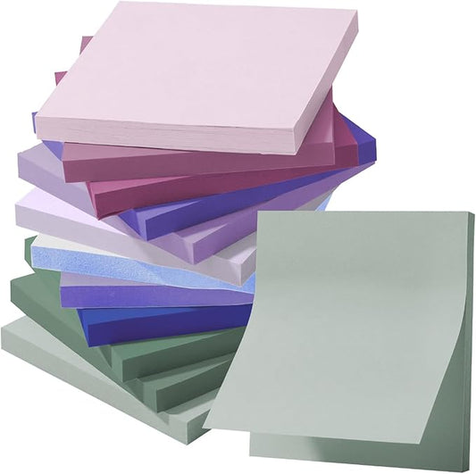 Mr. Pen- Colorful Sticky Notes, 3”x3”, 12 Pads, Mute Colors Sticky Notes Bulk, Self-Stick Note Pads, Stocky Notes for Bible Journaling