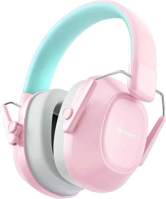 iClever Noise Cancelling Headphones for Kids Adults, SNR 29dB Safety Noise Reduction Ear Muffs for Autism Sensory &Concentration Aid, Ear Hearing Protection for Fireworks/Event/Monster Jam/Concert