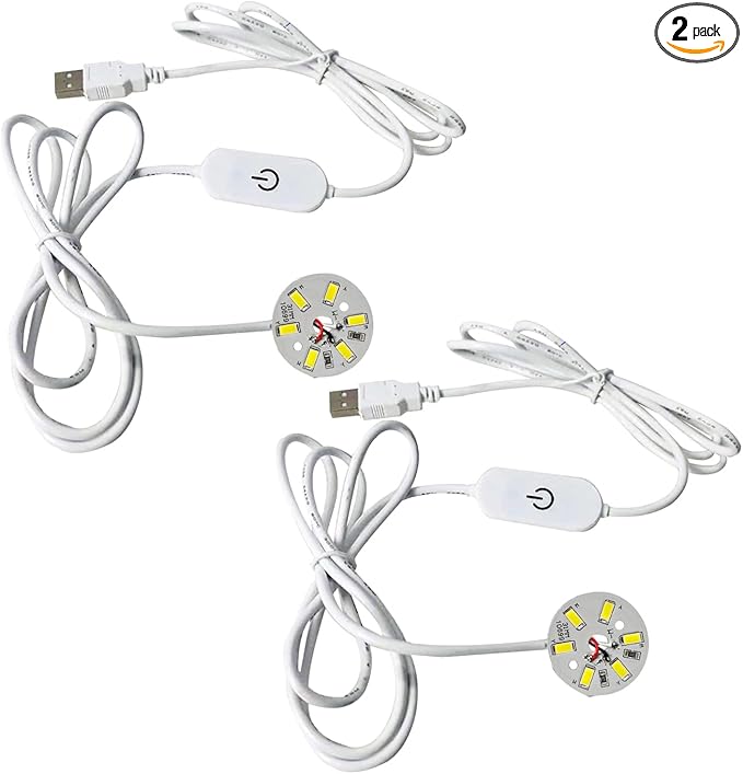 LED Chip Bulb DC5V 1.5m USB Line Dimming Controller for Camper Light Bulb, Home Reading Led Lamp Kit